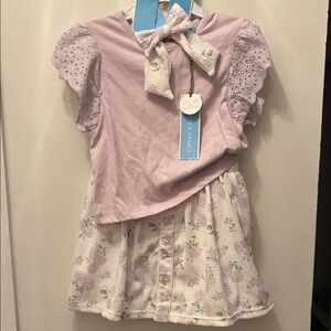 Draper James Lilac Two-Piece Set with Eyelet Detail